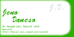 jeno dancso business card