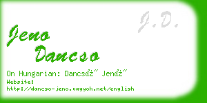 jeno dancso business card
